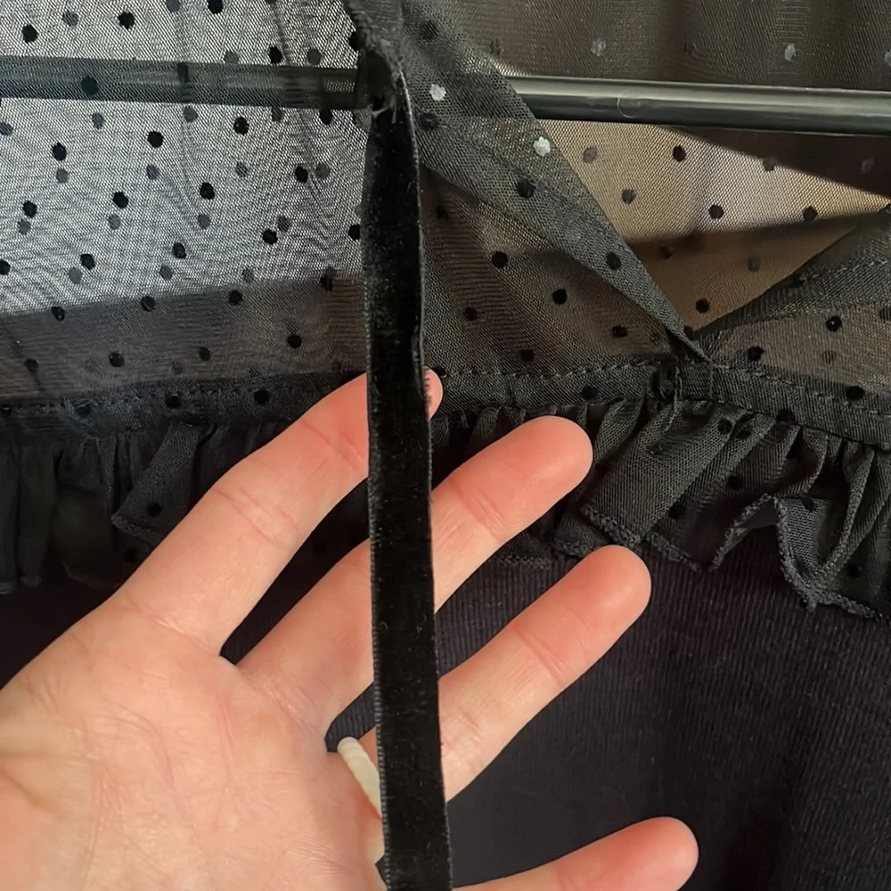 LOFT Velvet Dot Mixed Media Sweater Dress - Picture 4 of 7